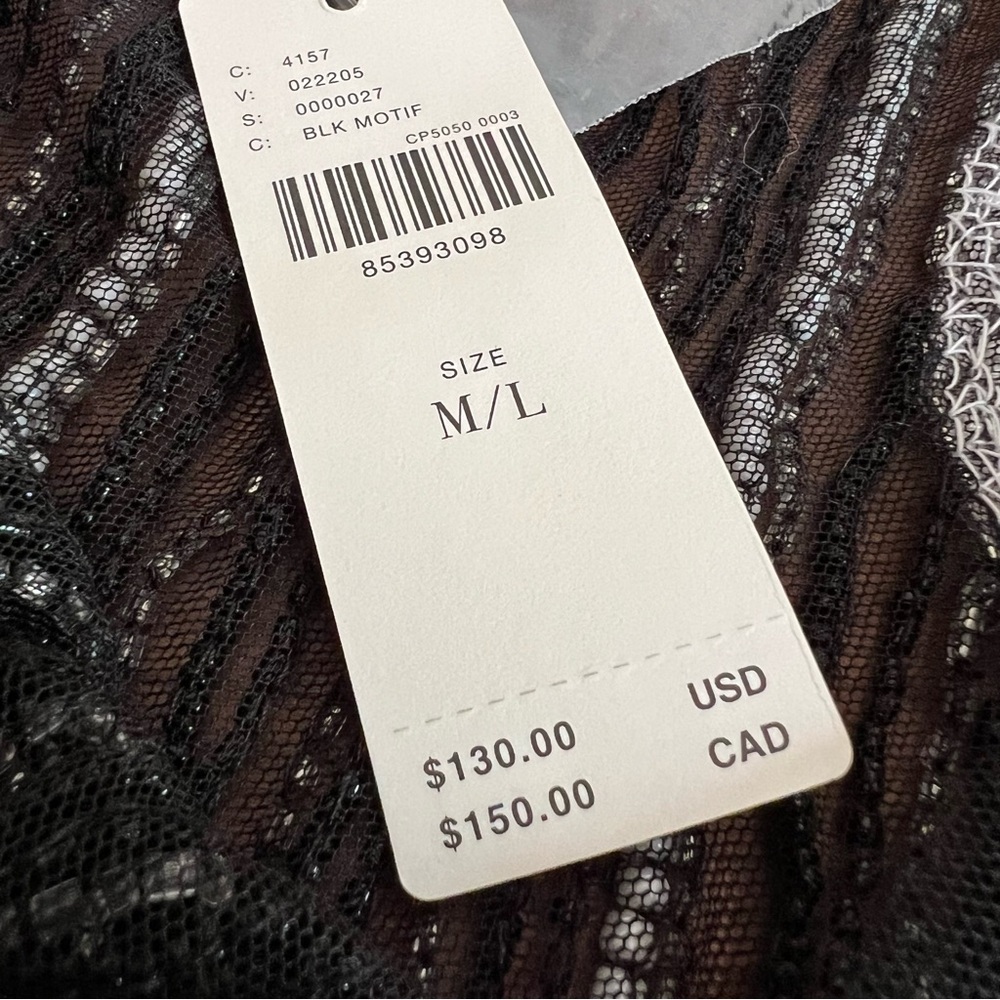 By Anthropologie Embellished Stripe Cami, Black Beads and Silver, Size M - Picture 5 of 14